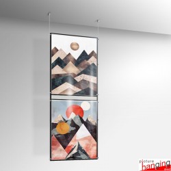 Ceiling Hanging Display Sleeve Set, A1 to A0 - Stitched Print Sleeves On Cables