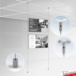 Suspended Ceiling-to-Floor Twist-On Fixed Wire Set - Cable Display for Grid False Ceilings