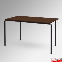Rectangular Walnut Stackable School Table - Brown Wooden Classroom Table Top