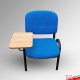 Blue Lecture Chair - Soft Padded Seat & Writing Tablet, Stackable Chairs