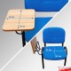Blue Lecture Chair - Soft Padded Seat & Writing Tablet, Stackable Chairs