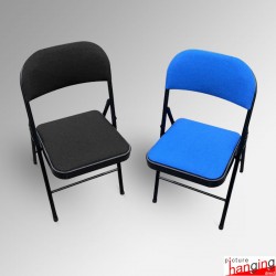 Folding Fabric Office Chairs - Padded Seating for Business & Education (Colours: Black & Blue)