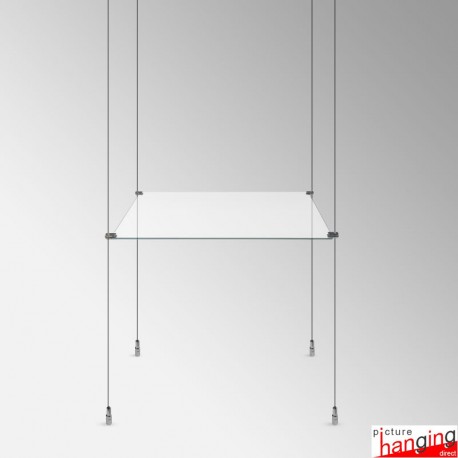 Suspended Glass Shelf Kit - Cable Display System & Fittings Only, No Glass!