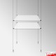 Suspended Glass Shelf Units - Complete Cable System & Glass Shelving Included!