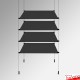 Suspended Black Glass Shelf Units - Complete Black Cable System & Black Shelves!