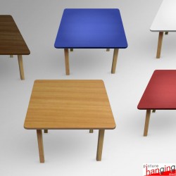 Kids Coloured Wood Table - Children's Desk for Learning & Playtime (Red, White, Blue, Walnut, Beechwood)
