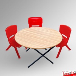 Round Folding Kids Table & Party Chairs Set - Children's Activity Furniture