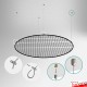 Ceiling Round Mesh Hanging Kit - Suspension Cables & 122cm Circle Grid Panel, Various Colours
