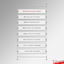Flush-to-Wall Acrylic Signage Rod Display Kit - Multiple Sign Display Fittings (No Acrylic Panels)