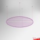 Ceiling Round Mesh Hanging Kit - Suspension Cables & 122cm Circle Grid Panel, Various Colours