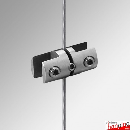 Panel Support, Double (4MM) - Attaches Acrylic Poster Panels, Side-by-Side, to Cables