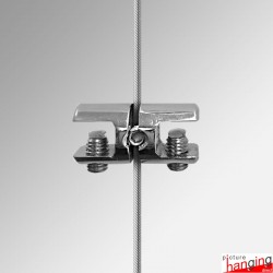 Shelf Cable Support Double (6MM, 8MM, 10MM) - Create Shelving Suspended On Cables, Wood & Glass Shelf Board Compatible