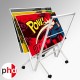 Large Folding Poster Browser, Metal Poster Rack in White