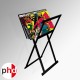 Small Folding Poster Browser, Metal Poster Rack in Black