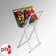 Small Folding Poster Browser, Metal Poster Rack in White
