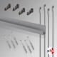 J Rail 2m 'All-in-one' Hanging Rod 40kg Kit, Silver Finish