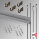 J Rail 2m 'All-in-one' Hanging Rod 80kg Kit, Silver Finish