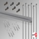 J Rail 3m 'All-in-one' Hanging Rod 40kg Kit, Silver Finish