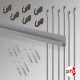 J Rail 3m 'All-in-one' Hanging Rod 80kg Kit, Silver Finish