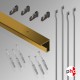 C Rail 2m 'All-in-one' Hanging Rod 40kg Kit, Gold Finish