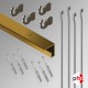 C Rail 2m 'All-in-one' Hanging Rod 80kg Kit, Gold Finish