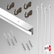 C Rail 2m 'All-in-one' Hanging Rod 80kg Kit, White Finish
