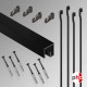 P Rail 2m 'All-in-one' Hanging Rod 40kg Kit, Black Finish