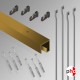 P Rail 2m 'All-in-one' Hanging Rod 40kg Kit, Gold Finish