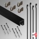 P Rail 2m 'All-in-one' Hanging Rod 80kg Kit, Black Finish