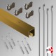 P Rail 2m 'All-in-one' Hanging Rod 80kg Kit, Gold Finish