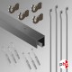 P Rail 2m 'All-in-one' Hanging Rod 80kg Kit, Silver Finish