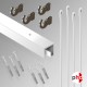P Rail 2m 'All-in-one' Hanging Rod 80kg Kit, White Finish