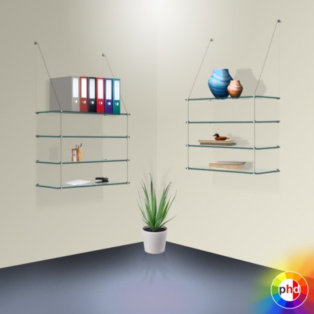 Suspended Glass Shelving Cable, Suspended Glass Display Shelves
