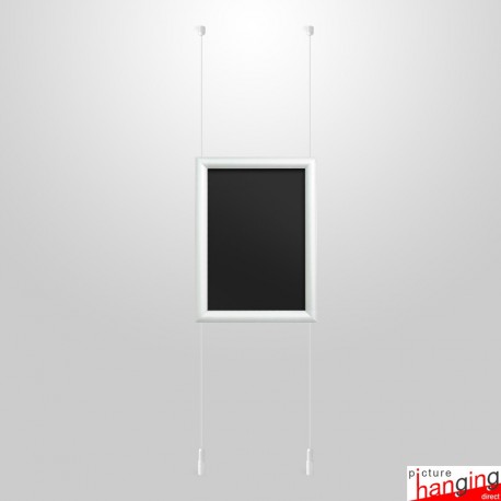 Suspended WHITE Chalkboard Menu Hanging Kit (Ceiling-to-Floor)