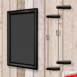 Wall-to-Wall BLACK Chalk Writing Board Hanging Kit (Cable Display)