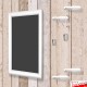 Wall-to-Wall WHITE Chalk Writing Board Hanging Kit (Cable Display)