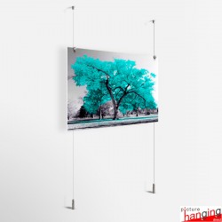 Cable Hanging Metal Print / Steel Plate Art 'Ceiling-to-Floor' Kit