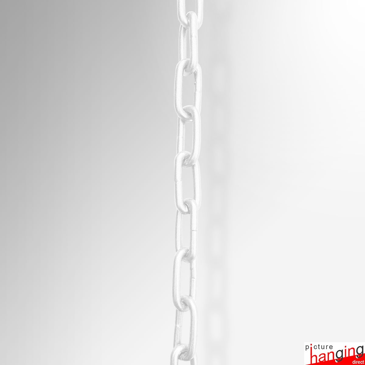 Welded White Steel Chain  Heavy Duty Lifting, Pulling, Security Chain