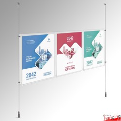 3A4 Poster Panel & Ready-Made Cable Kit (Ceiling-to-Floor)