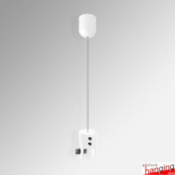 Ceiling Hanging Sign White Clamp & Clear Wire Kit (10mm Grip)