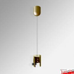 Ceiling Hanging Sign GOLD Clamp & Clear Wire Kit (10mm Grip)