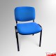 Blue Office Stacking Chair, Faux Leather & Black Legs