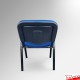 Blue Office Stacking Chair, Faux Leather & Black Legs