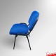 Blue Office Stacking Chair, Faux Leather & Black Legs