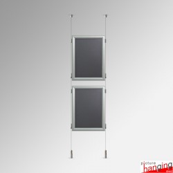 Double-sided Snap Frame & Cables Set - Hang Posters Back-to-Back (Ceiling to Floor Kit)