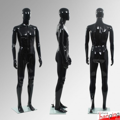 Black Mannequin Upright Male - Full Body Retail Dummy