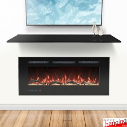 Black Mantel Shelf (Heat-resistant Fireplace Wooden Shelving In Black)