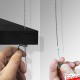 Suspended Black Wooden Shelf Cable Unit (Ceiling-to-Floor Cable System)