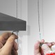 Suspended Grey Wooden Shelf Cable Unit (Ceiling-to-Floor Cable System)