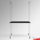 Suspended Black Wooden Shelf Cable Unit (Ceiling-to-Floor Cable System)